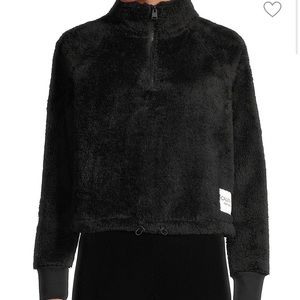 Calvin Klein Cropped 1/4 Zip Sherpa Sweater